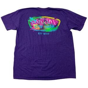 Ron Jon Surf Shop Adult XL Tee Shirt Key West Purple Neon Short Sleeve Cotton